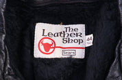 Vintage The Leather Shop Black Leather Jacket - Jacket - Thrifted Threads