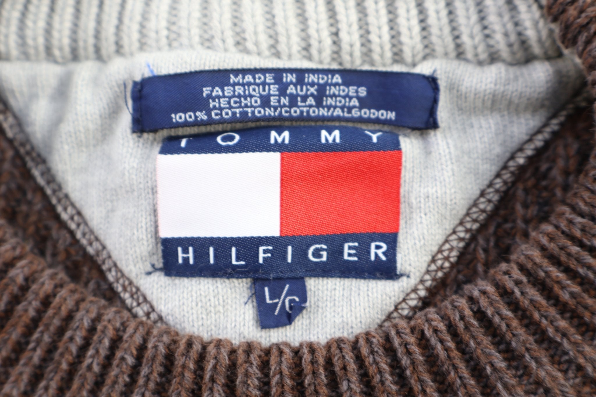 Vintage Tommy Hilfiger Brown Knit Sweater - Sweater - Thrifted Threads