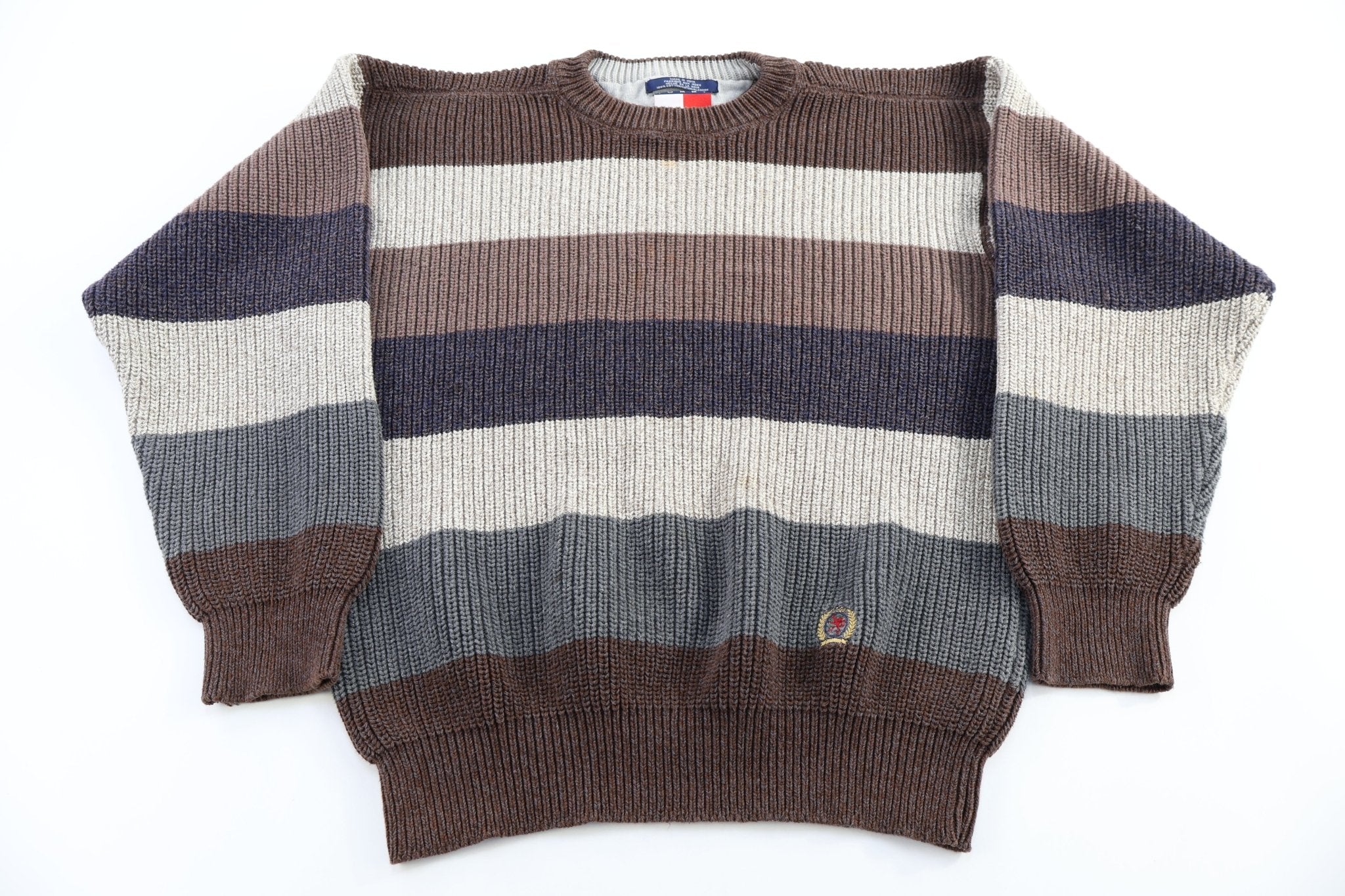 Vintage Tommy Hilfiger Brown Knit Sweater - Sweater - Thrifted Threads