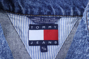 Vintage Tommy Hilfiger Embroidered Logo Denim Jacket - Jacket - Thrifted Threads