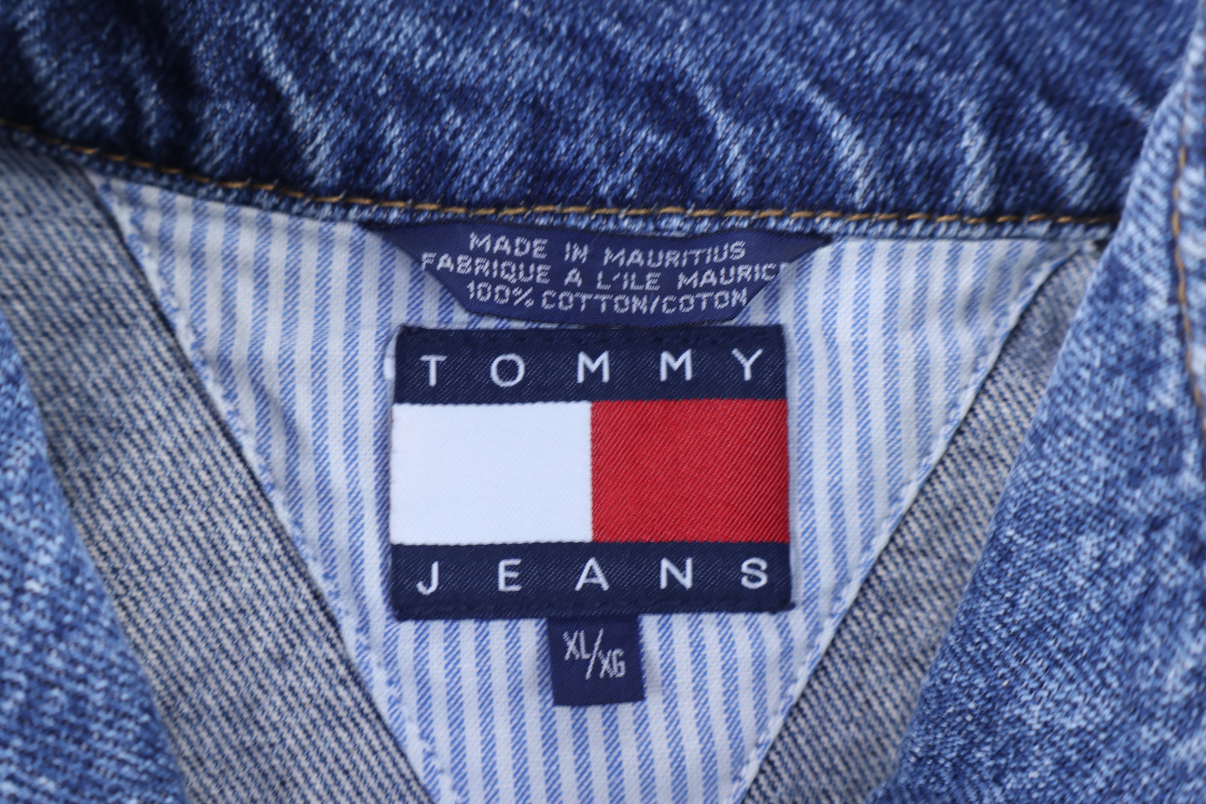 Vintage Tommy Hilfiger Embroidered Logo Denim Jacket - Jacket - Thrifted Threads