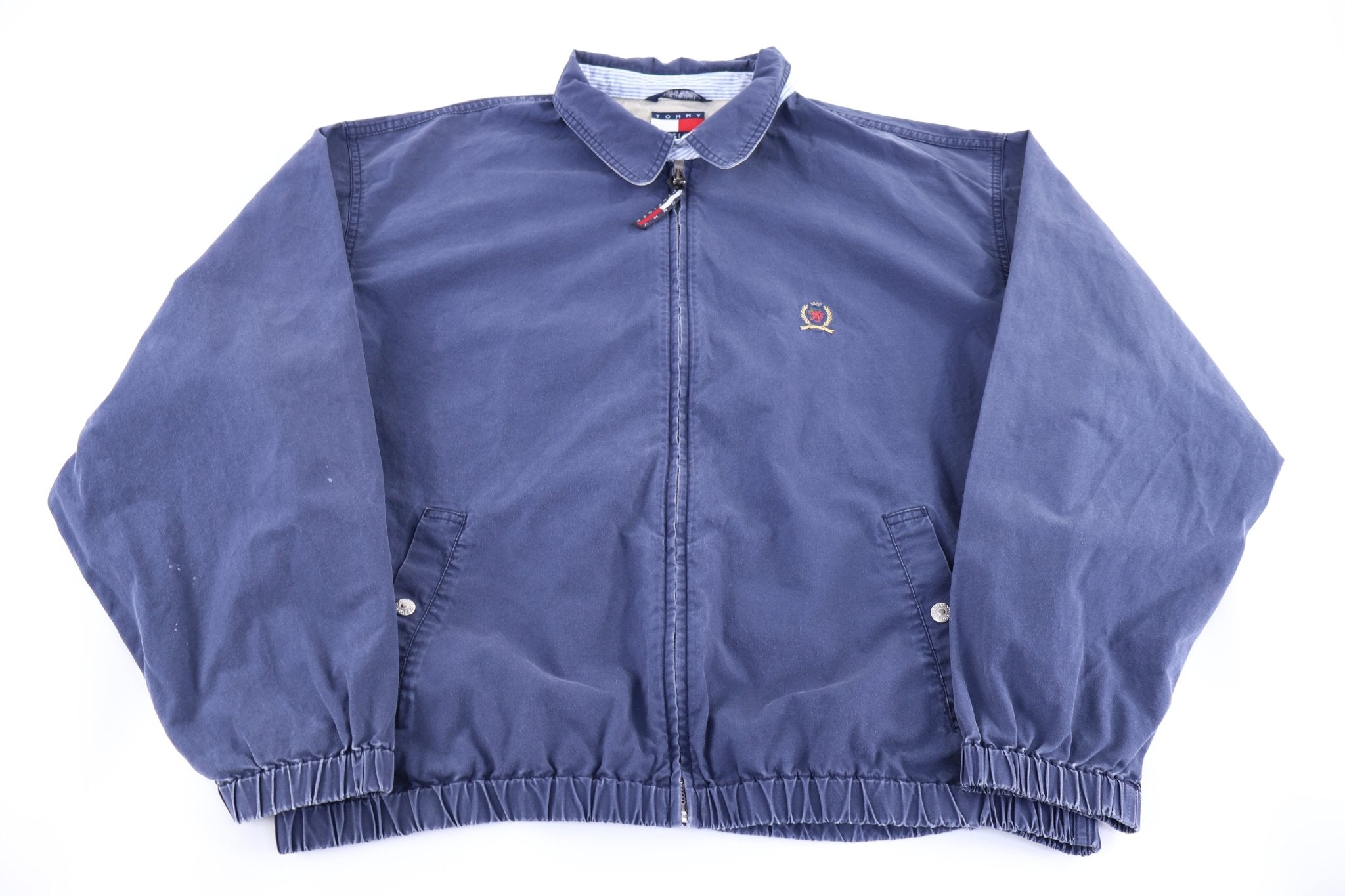 Vintage Tommy Hilfiger Embroidered Logo Full Zip Jacket - Jacket - Thrifted Threads