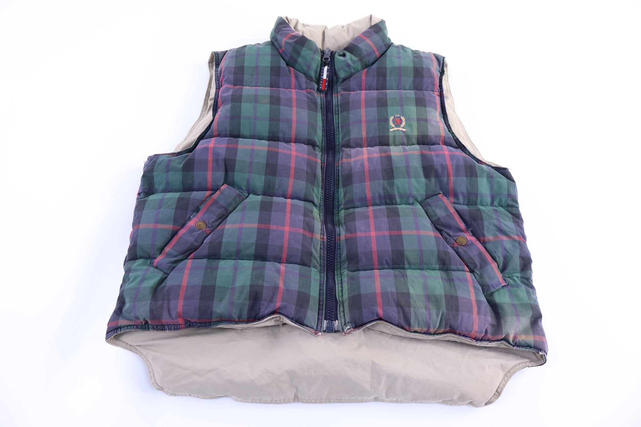 Vintage Tommy Hilfiger Full Zip Reversible Vest - Vest - Thrifted Threads