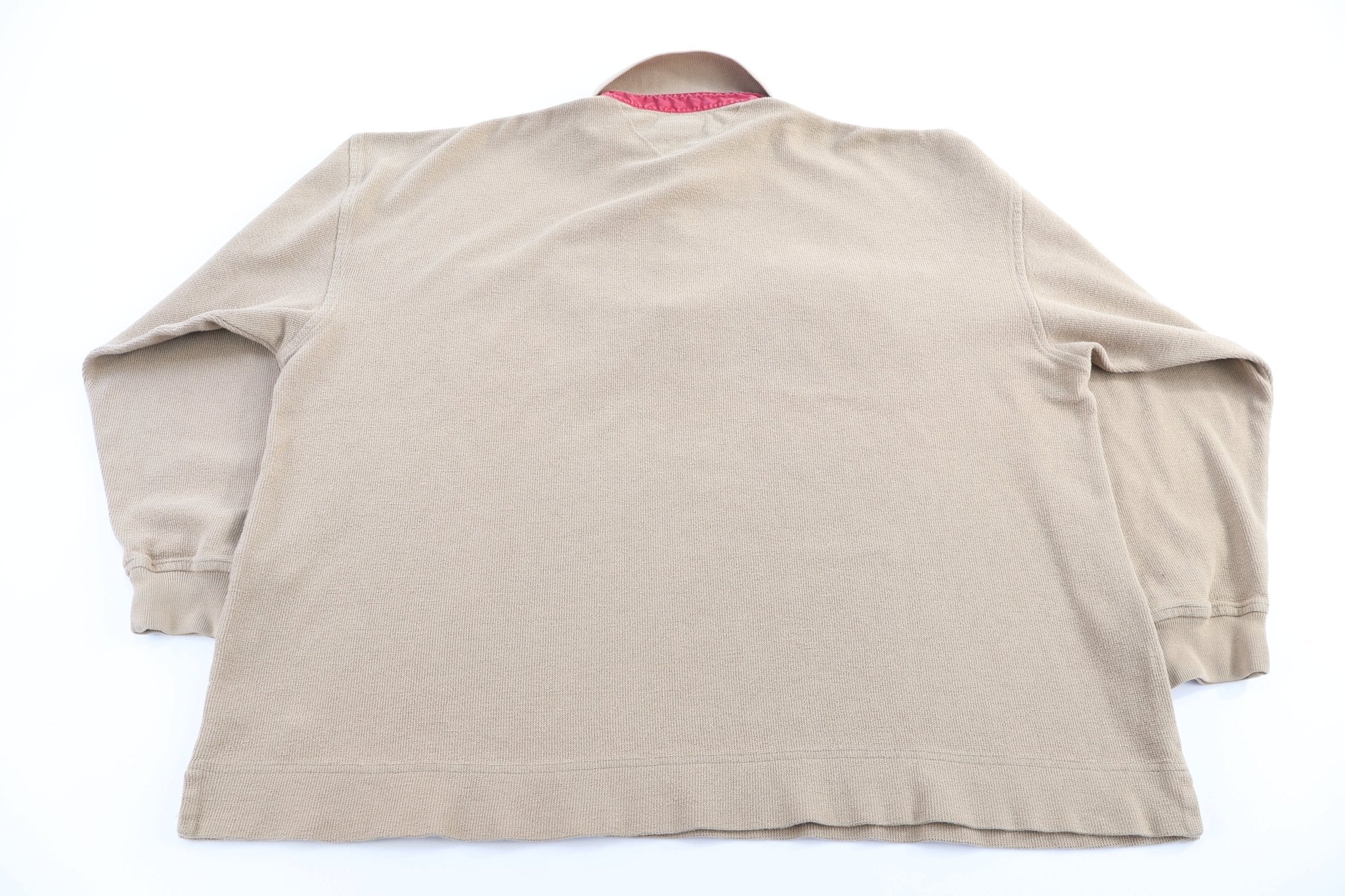 Vintage Tommy Hilfiger Tan Henley Sweater - Sweater - Thrifted Threads