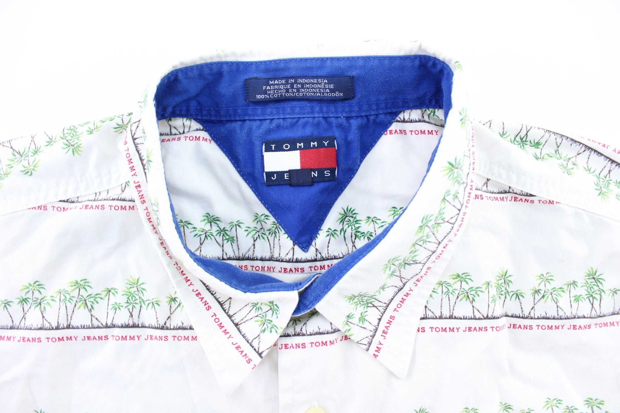 Vintage Tommy Jeans Palm Trees Button Down Shirt - ThriftedThreads.com