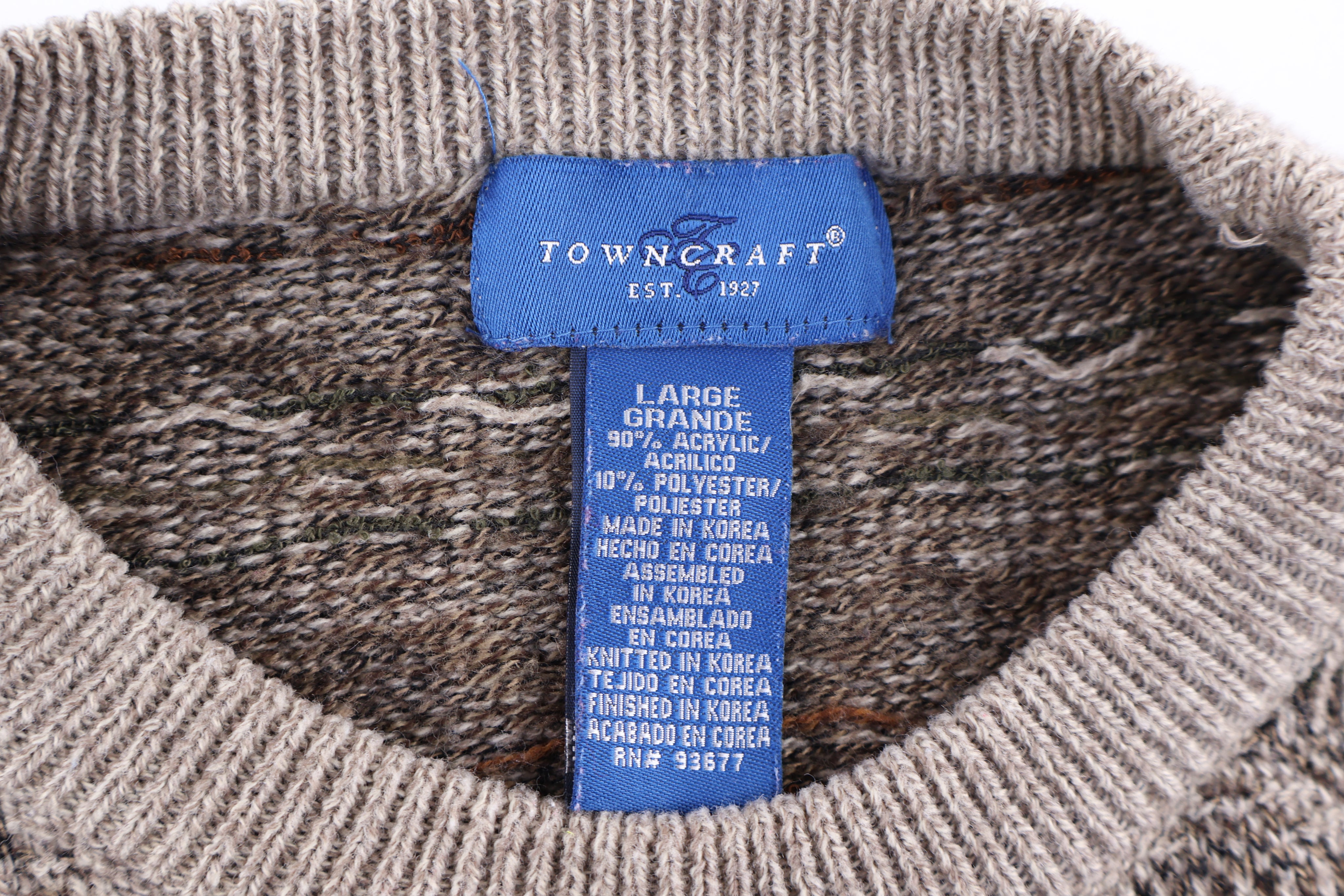 Vintage Towncraft Multipattern Knit Sweater - Sweater - Thrifted Threads