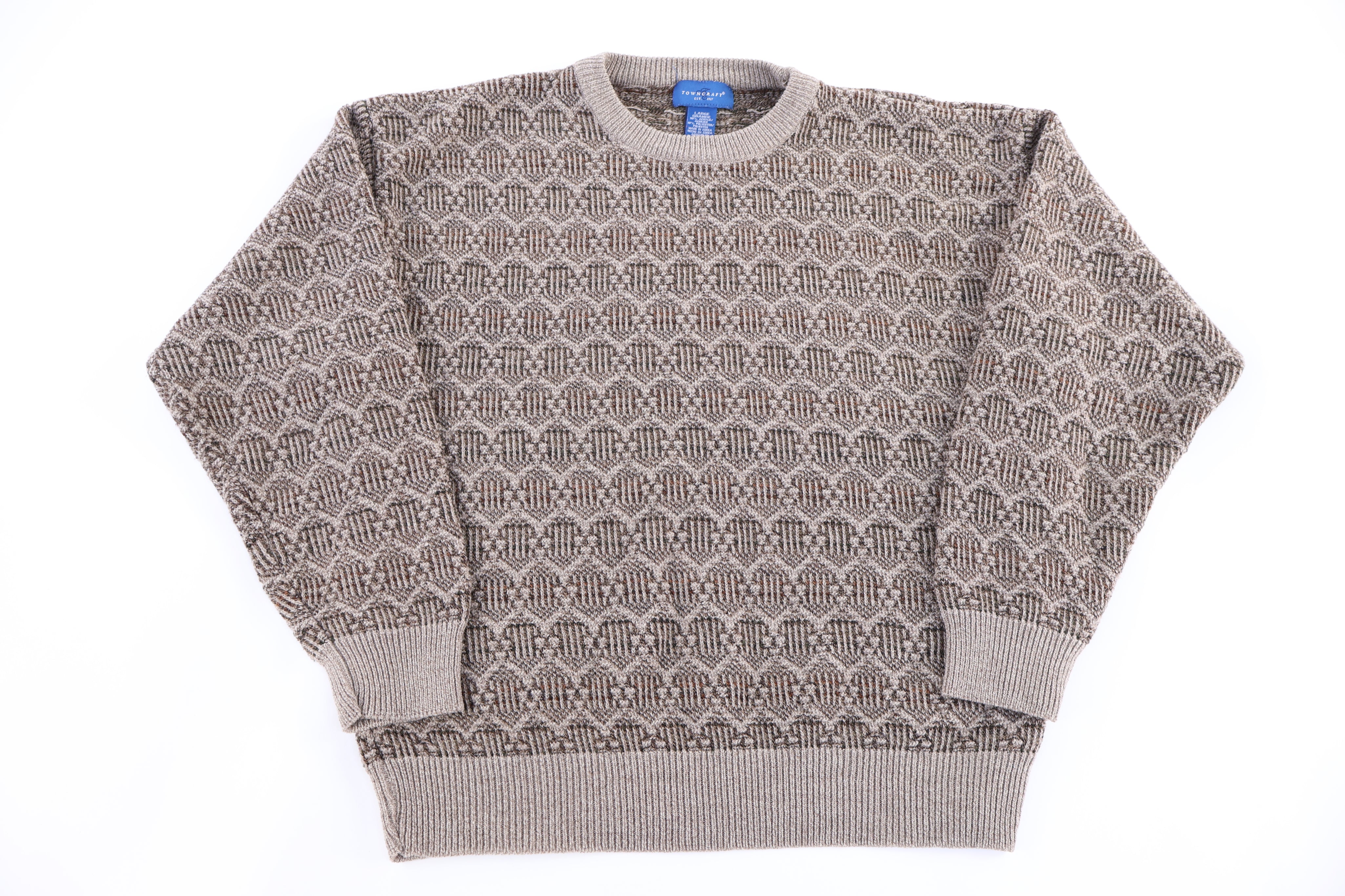 Vintage Towncraft Multipattern Knit Sweater - Sweater - Thrifted Threads