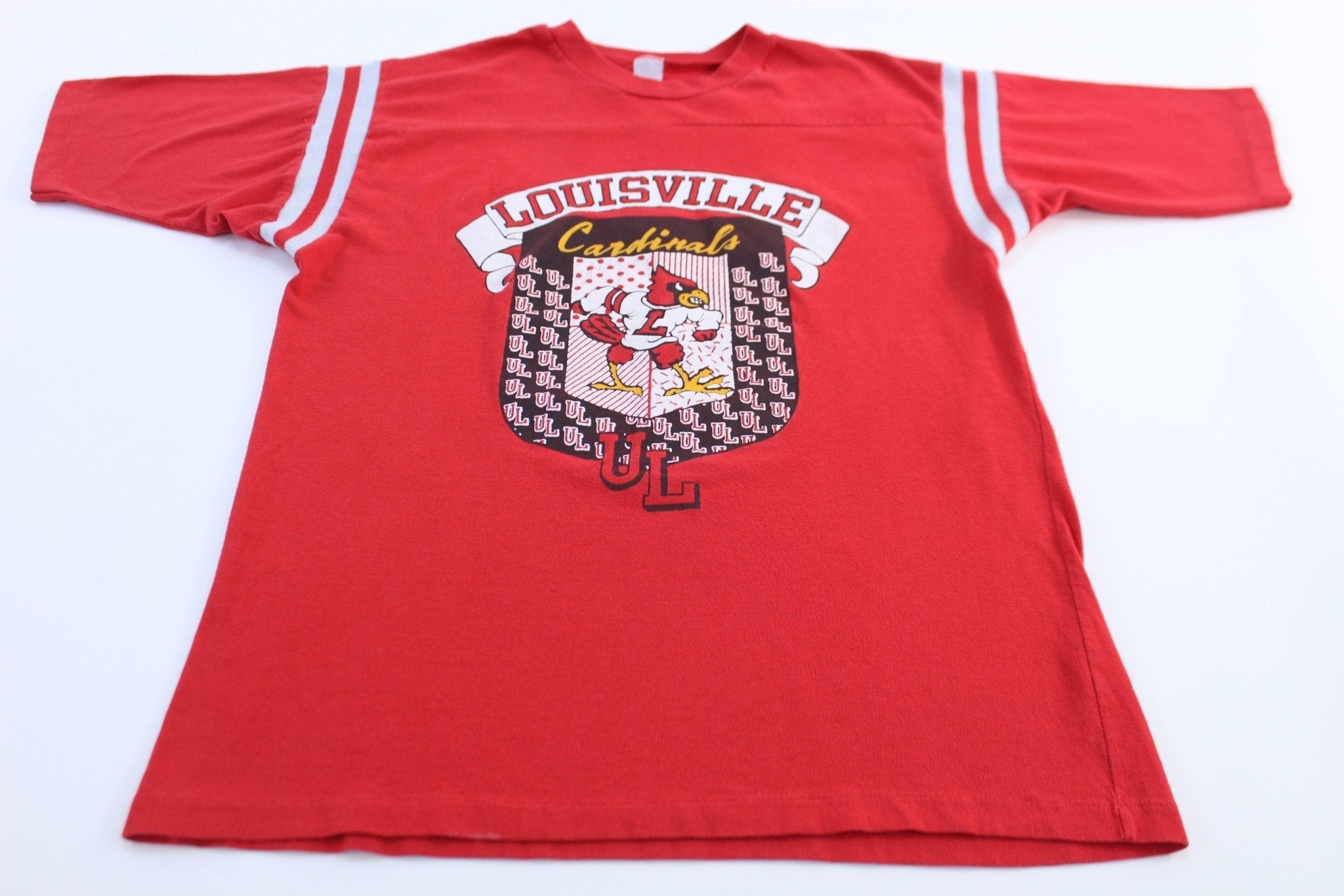 Vintage University of Louisville Cardinals Striped T-Shirt - T-Shirts - Thrifted Threads