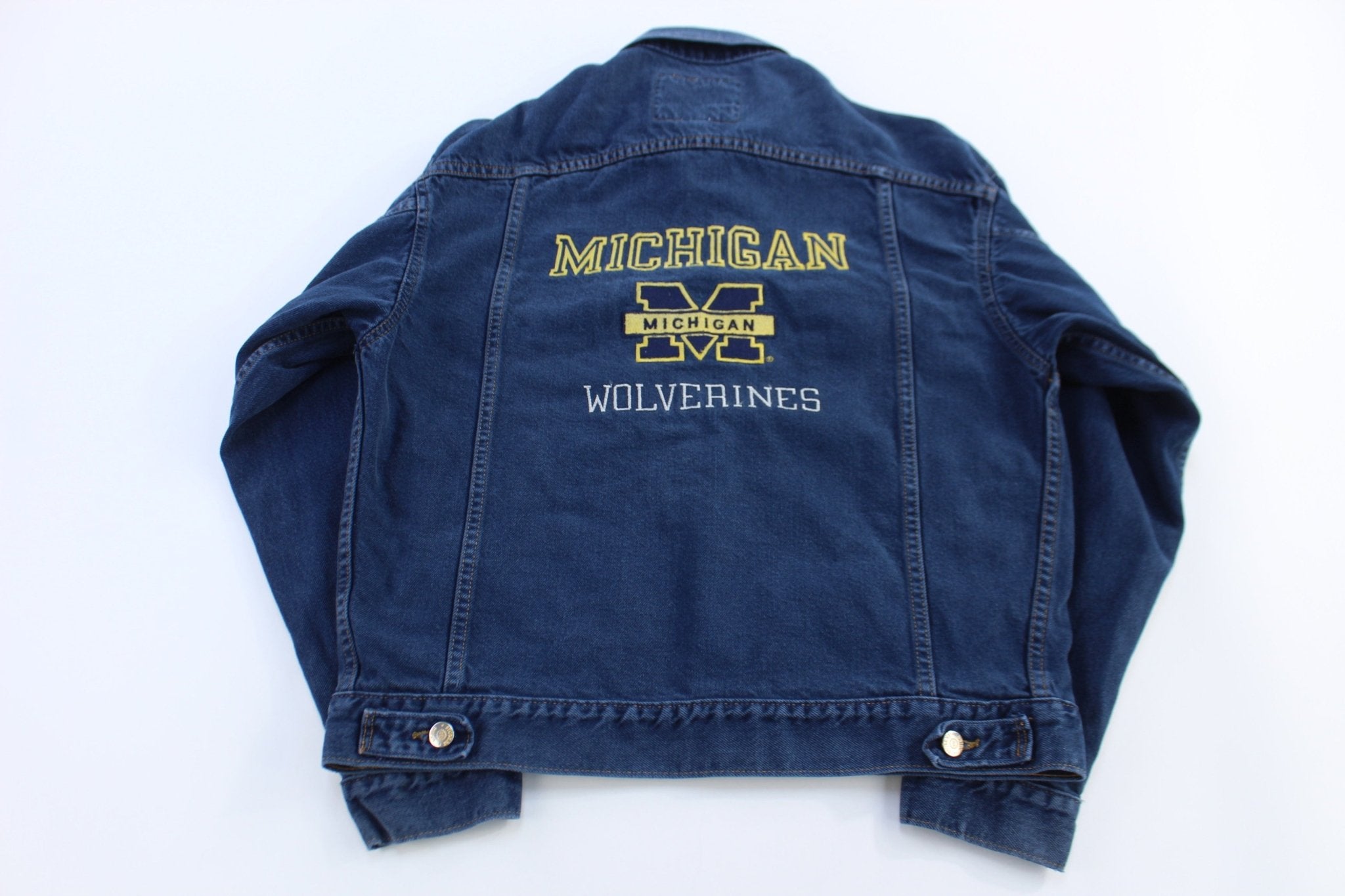 Vintage University of Michigan Wolverines Denim Jacket - jacket - Thrifted Threads