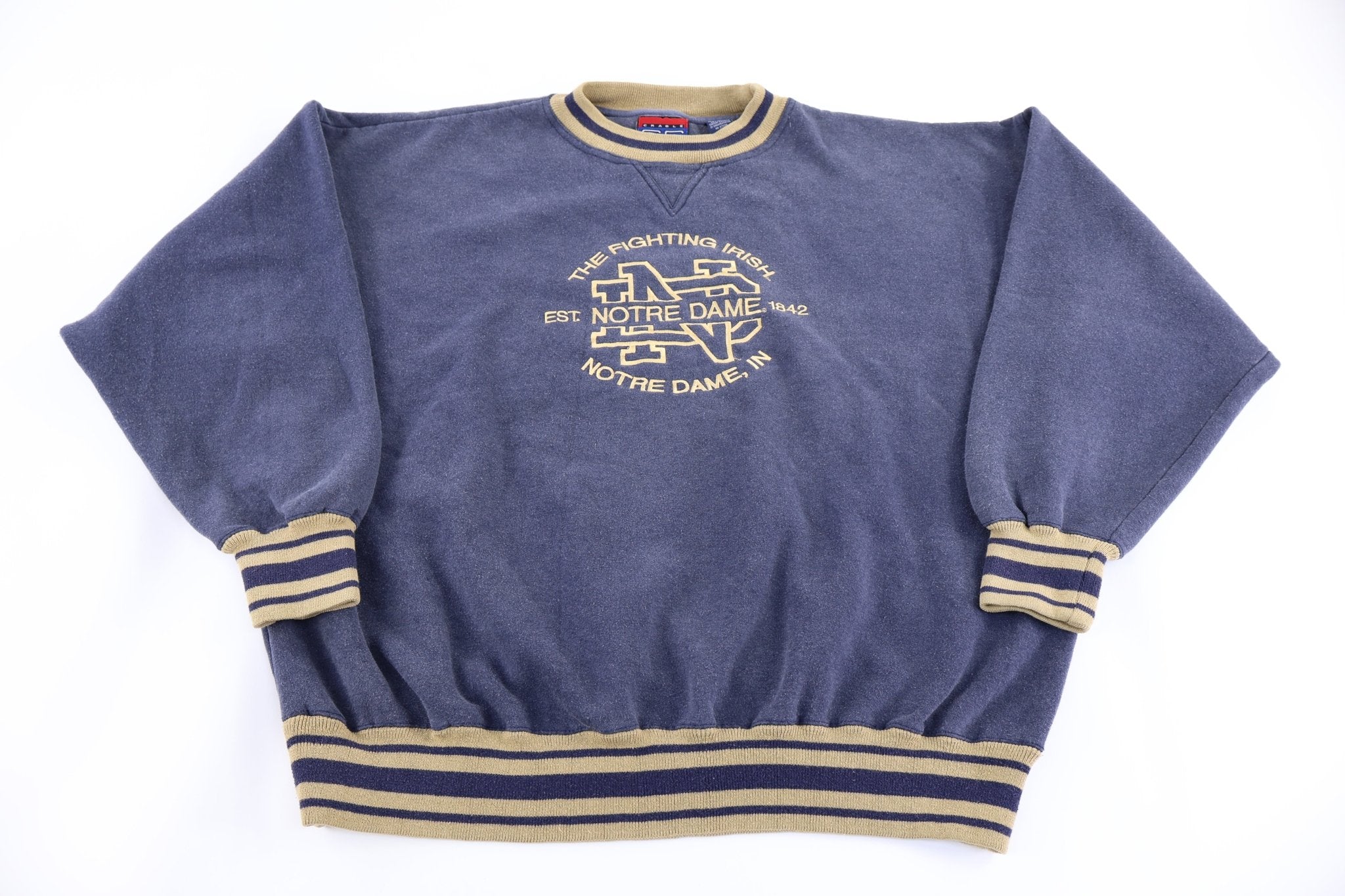 Vintage University of Notre Dame Embroidered Sweatshirt - Sweatshirt - Thrifted Threads