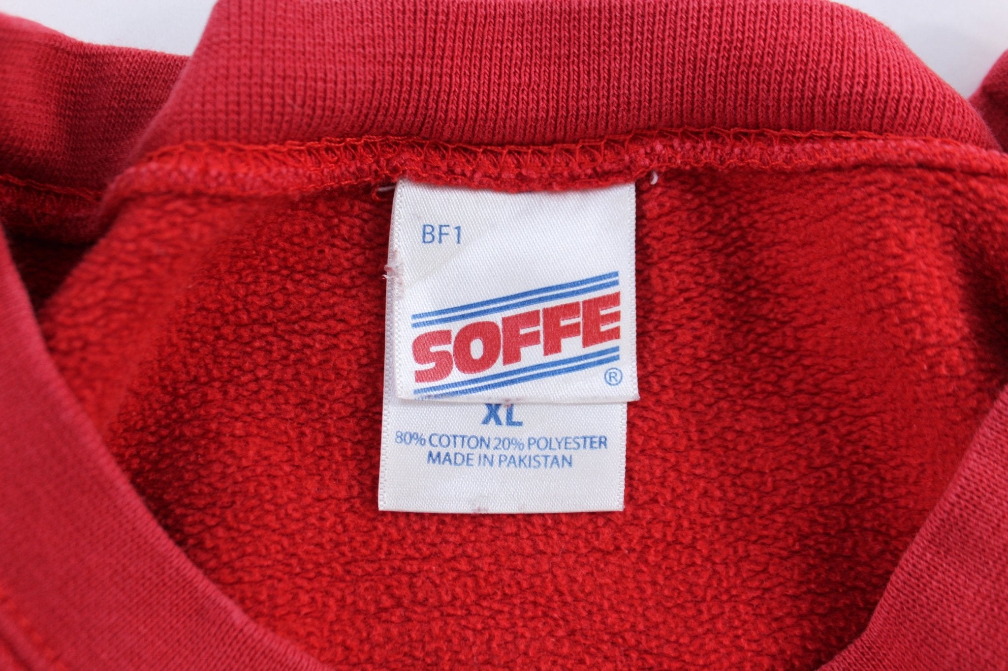 Vintage University of Wisconsin Embroidered Red Sweatshirt - ThriftedThreads.com