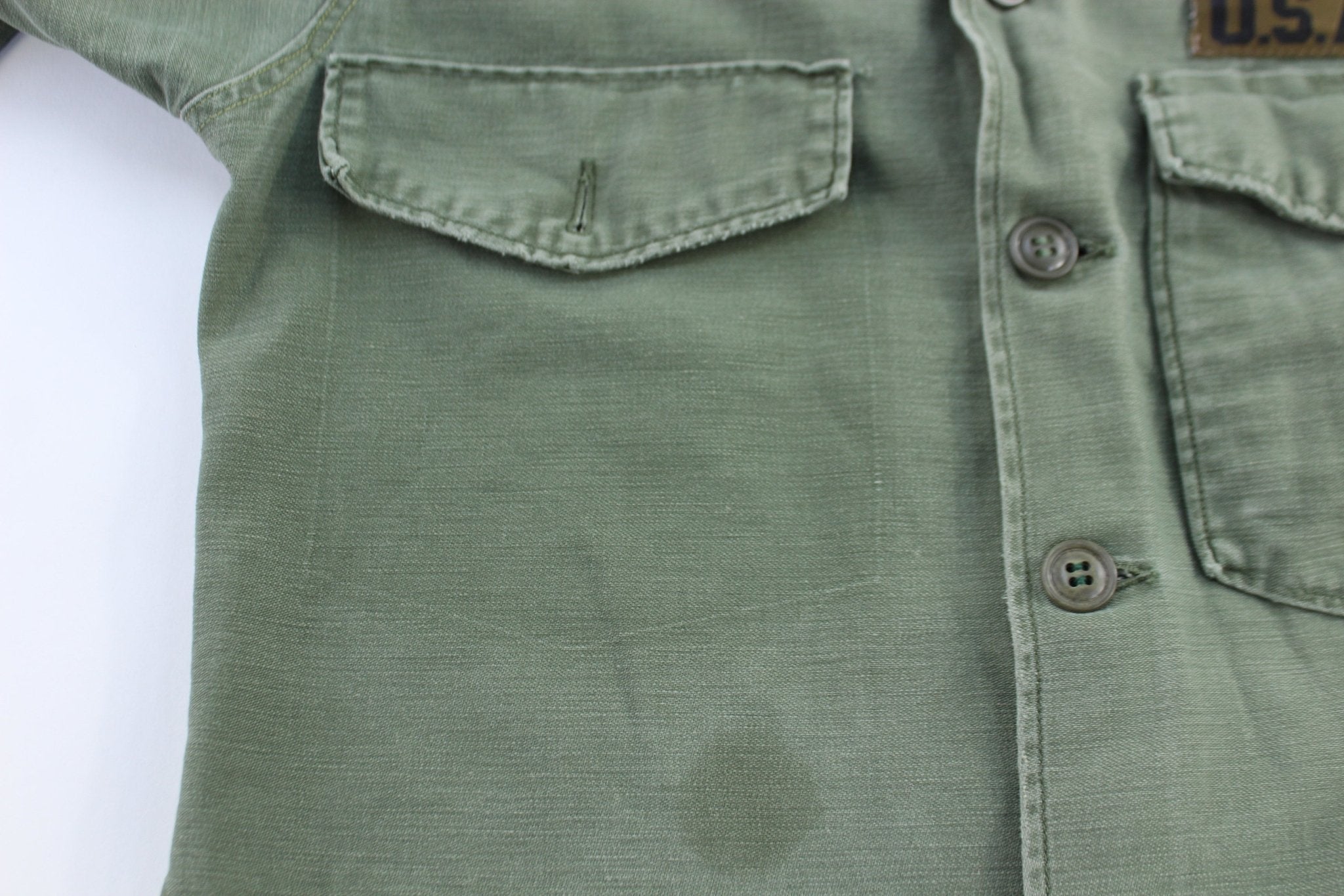 Vintage U.S. Army Green LS Button Down - ThriftedThreads.com