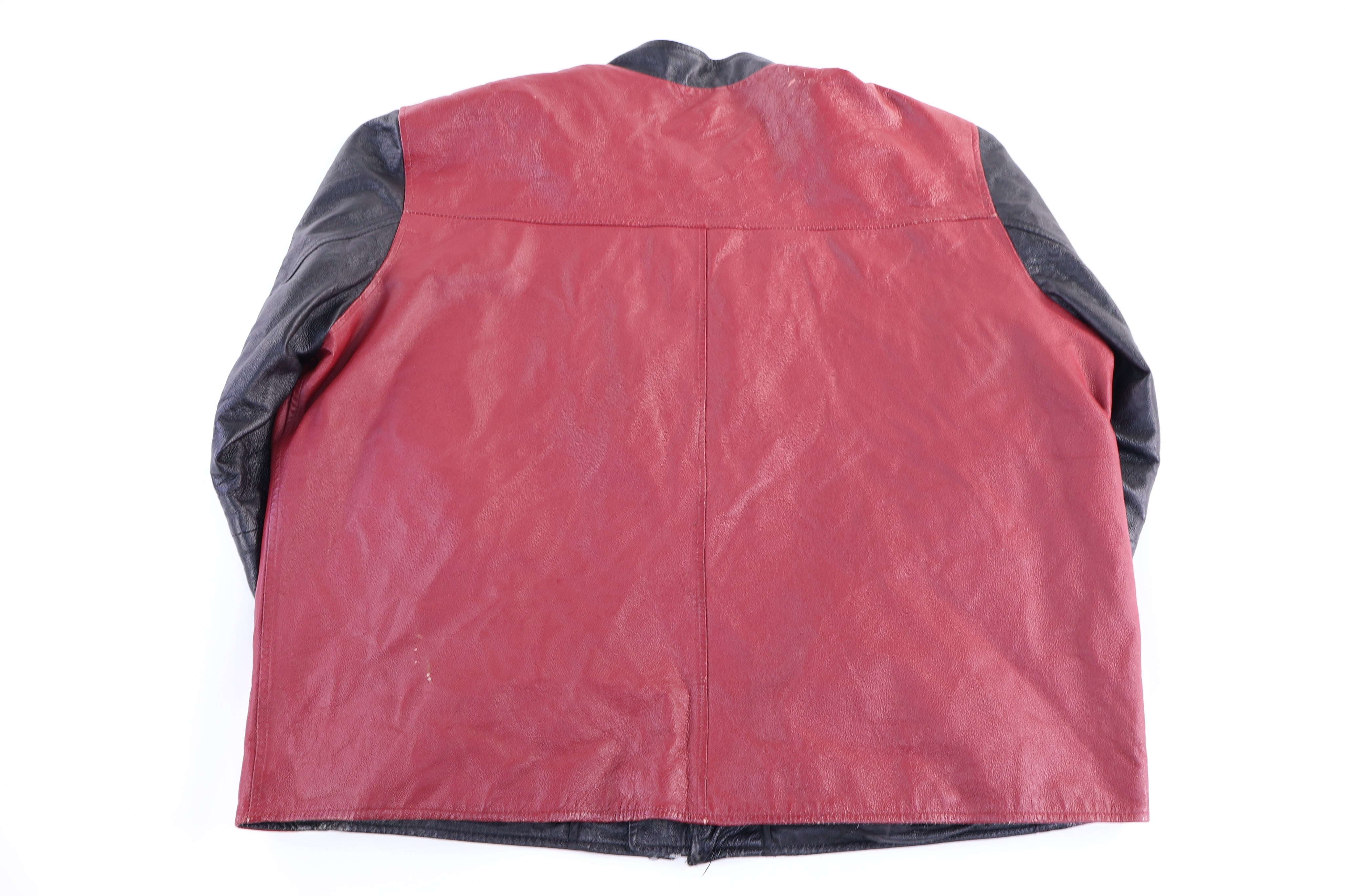 Vintage V Motocross Leather Full Zip Jacket - Jacket - Thrifted Threads