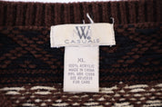 Vintage W Casuals Multipatterned Knit Sweater - Sweater - Thrifted Threads