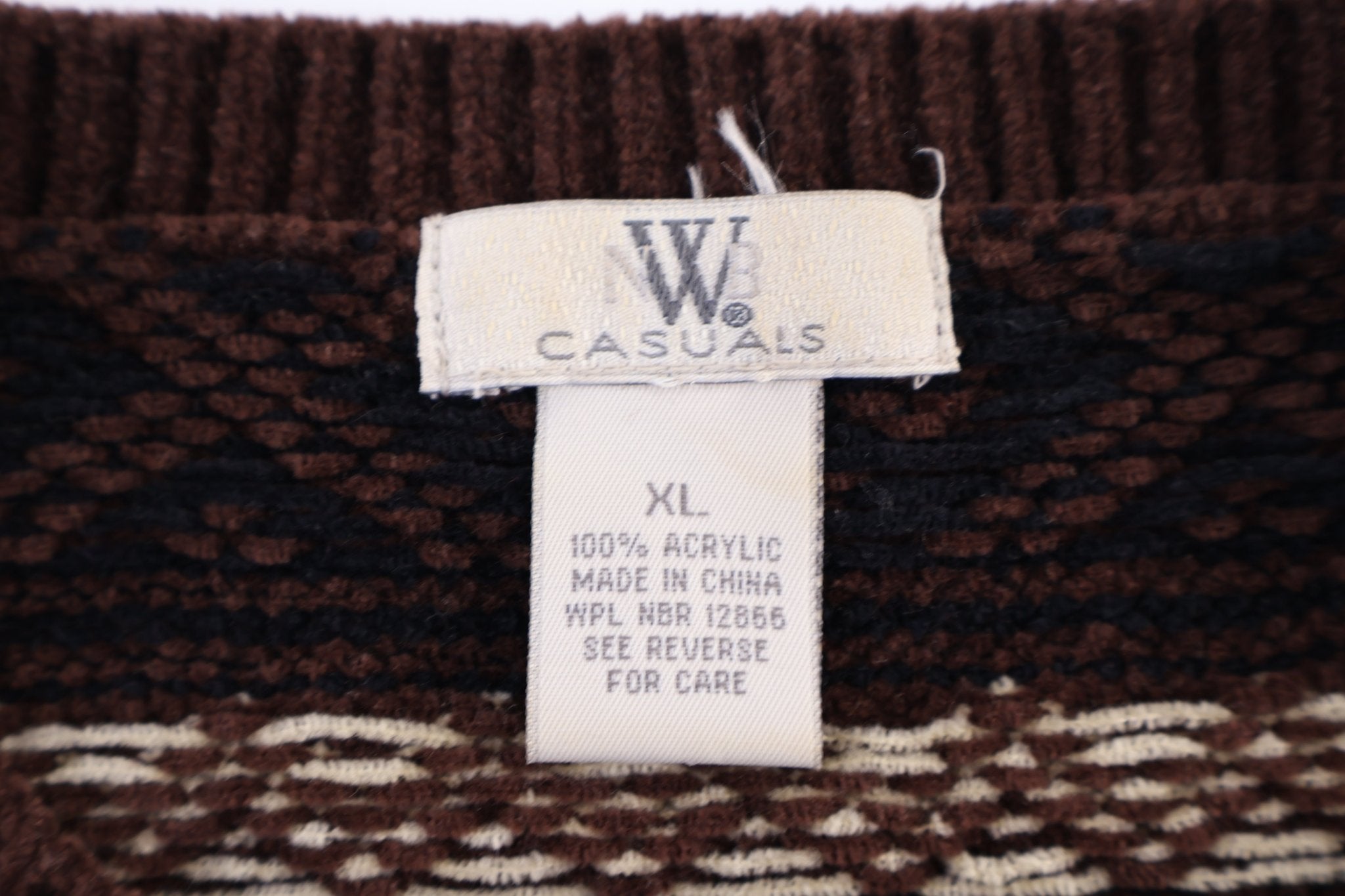 Vintage W Casuals Multipatterned Knit Sweater - Sweater - Thrifted Threads