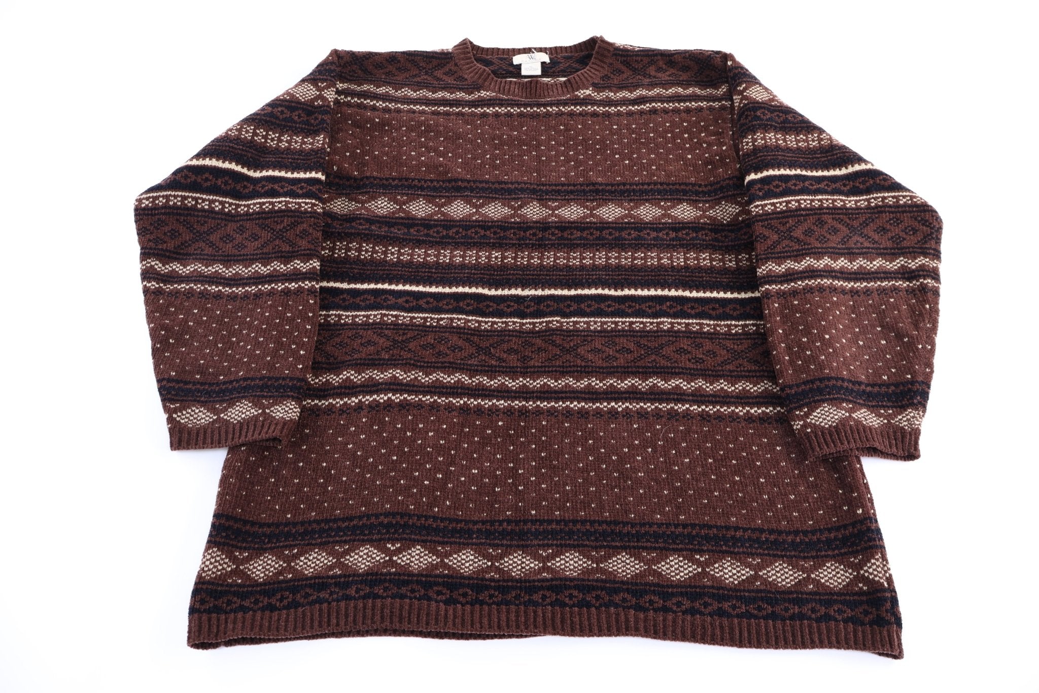 Vintage W Casuals Multipatterned Knit Sweater - Sweater - Thrifted Threads
