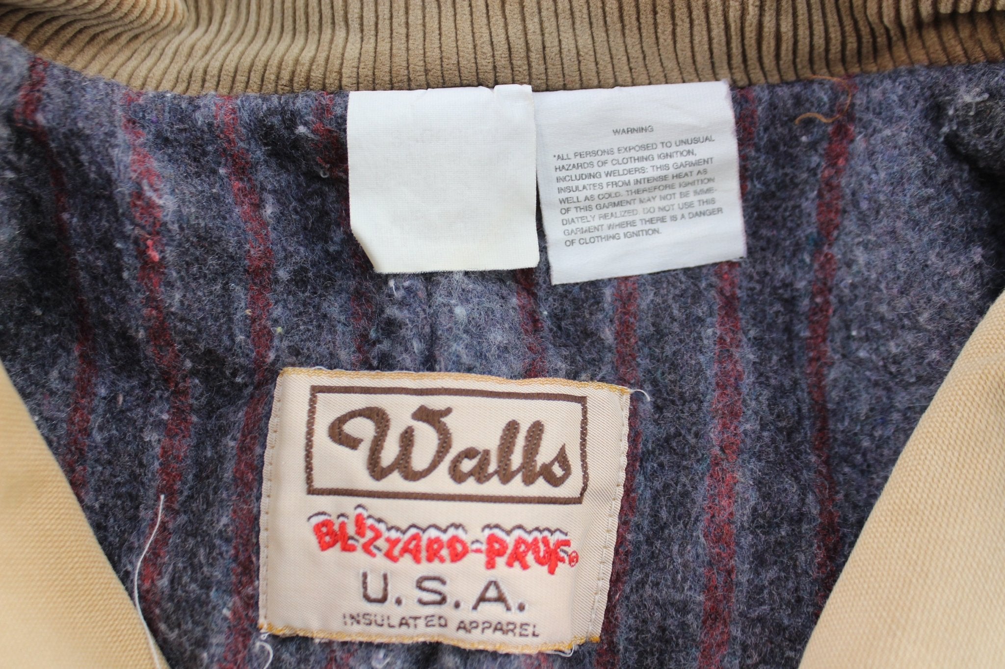 Vintage Walls Blizard - Pruf Blanket Lined Tan Chore Jacket - ThriftedThreads.com