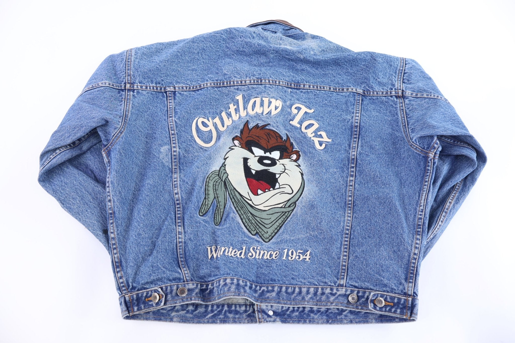 Vintage Warner Bros Outlaw Taz Denim Jacket - Jacket - Thrifted Threads