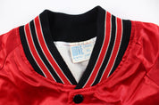 Vintage Wildcat Embroidered Black & Red Bomber Jacket - ThriftedThreads.com