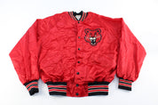 Vintage Wildcat Embroidered Black & Red Bomber Jacket - ThriftedThreads.com