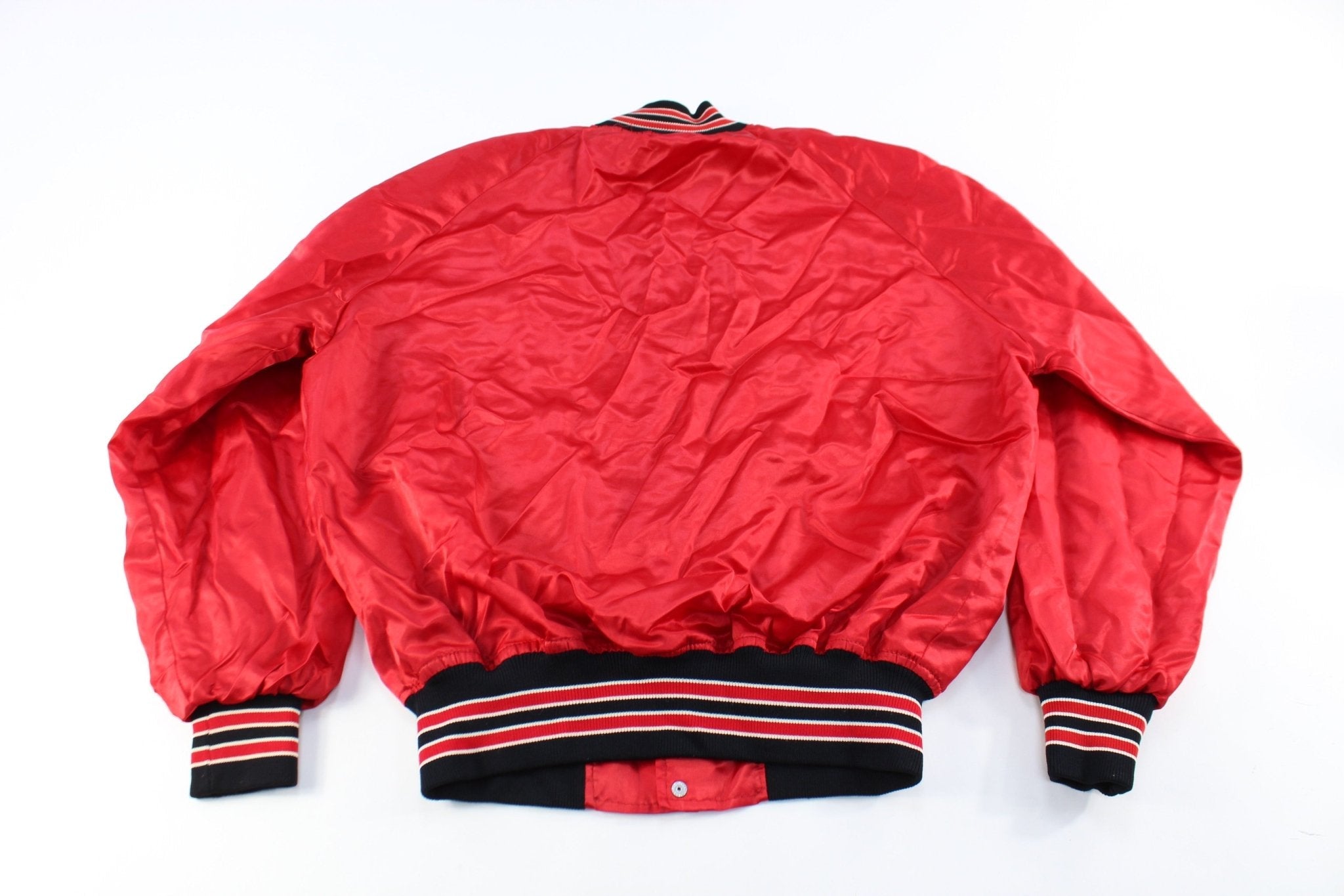 Vintage Wildcat Embroidered Black & Red Bomber Jacket - Jackets - Thrifted Threads