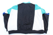 Vintage Wilson Embroidered Logo Blue, Black ,& White Track Jacket - ThriftedThreads.com
