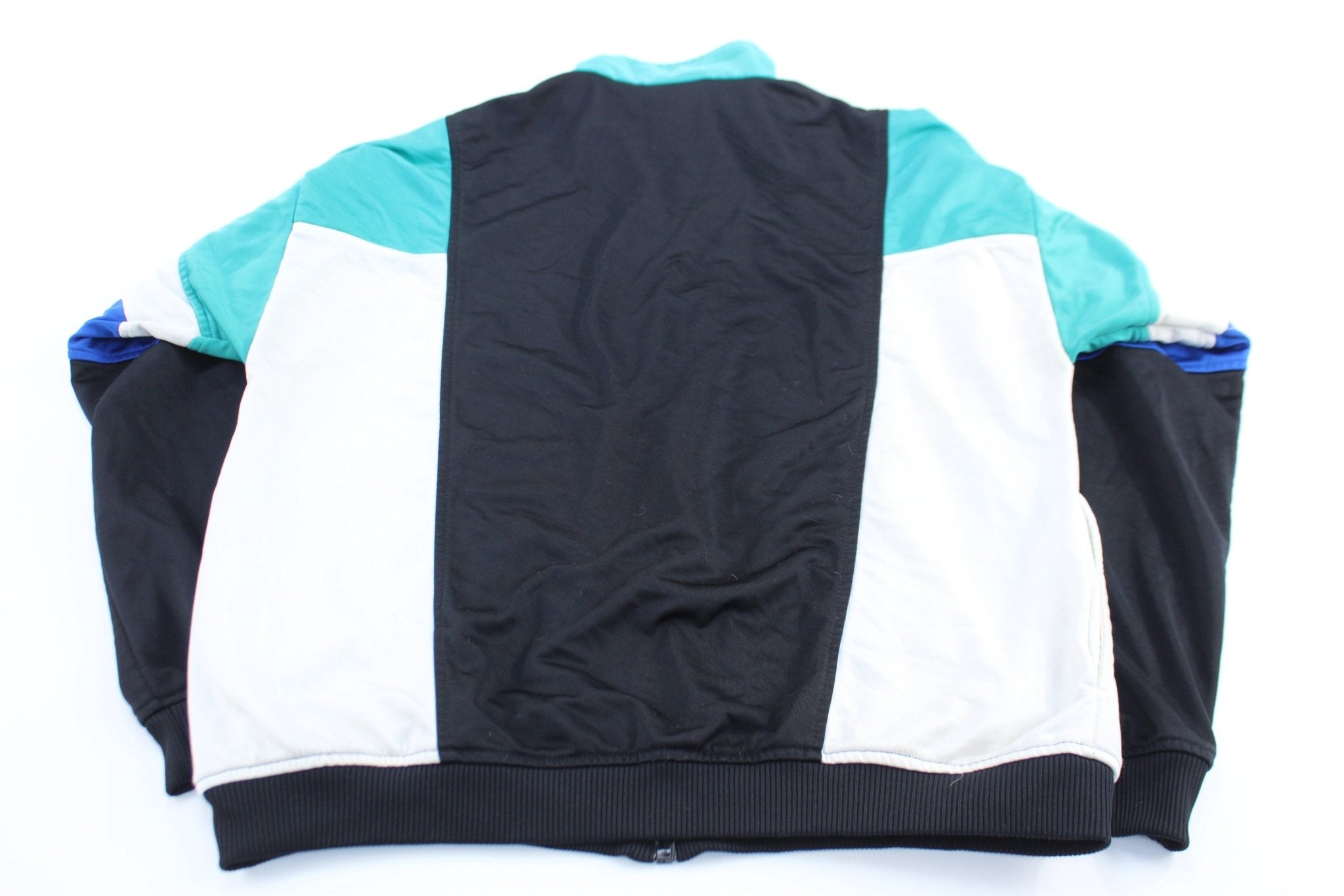 Vintage Wilson Embroidered Logo Blue, Black ,& White Track Jacket - ThriftedThreads.com