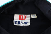Vintage Wilson Embroidered Logo Blue, Black ,& White Track Jacket - Jackets - Thrifted Threads