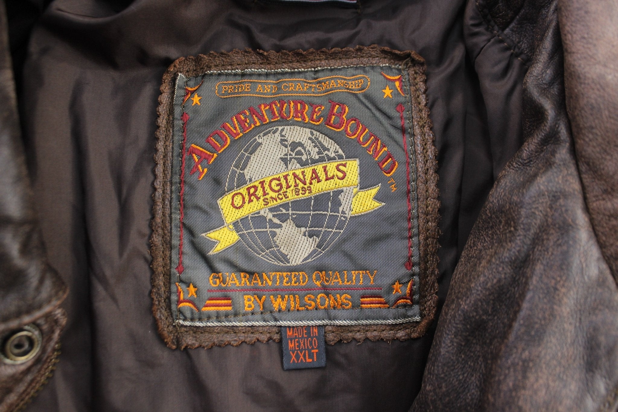 Vintage Wilson's Adventure Bound Brown Leather Jacket - ThriftedThreads.com