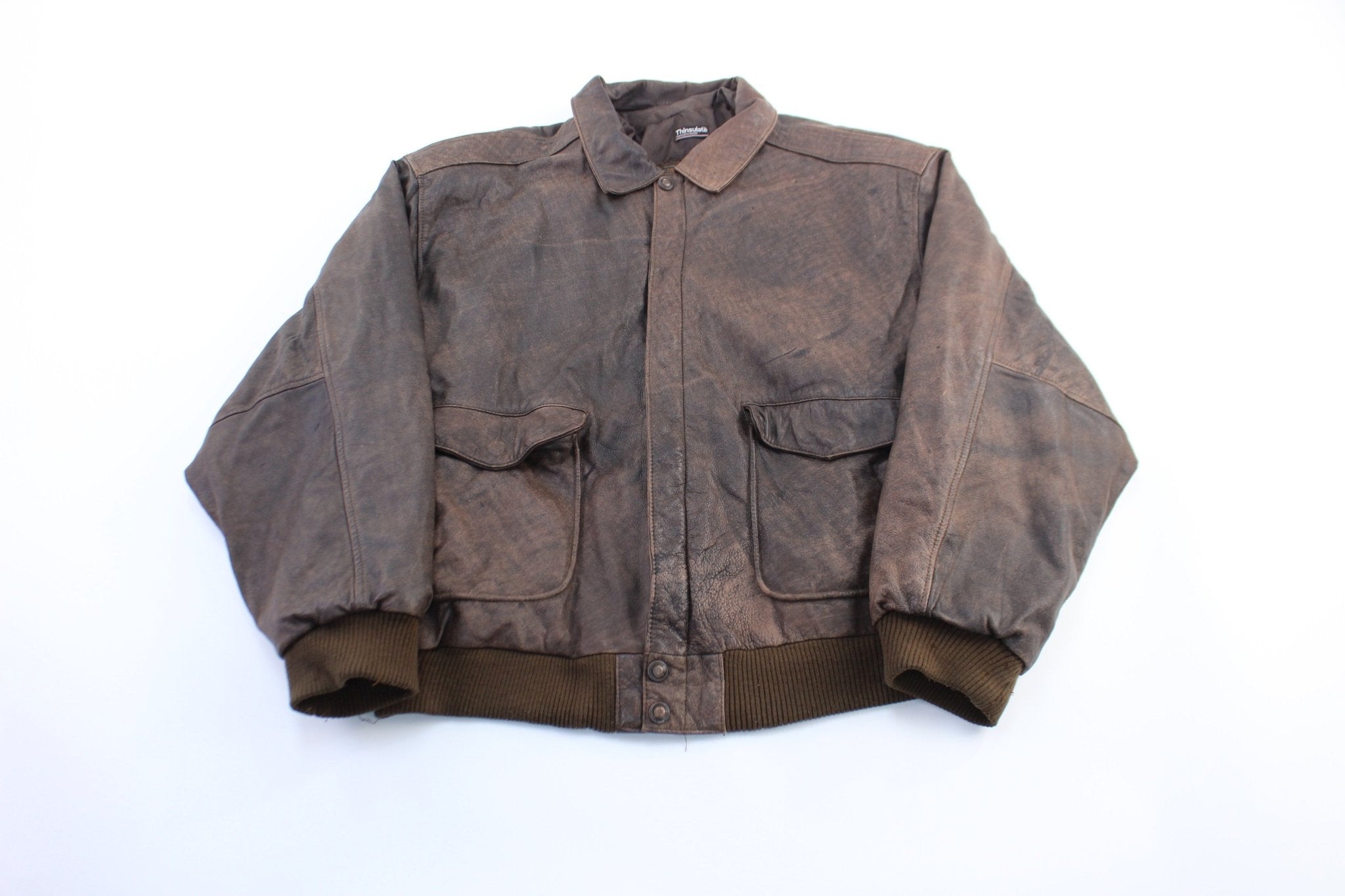 Vintage Wilson's Adventure Bound Brown Leather Jacket - ThriftedThreads.com