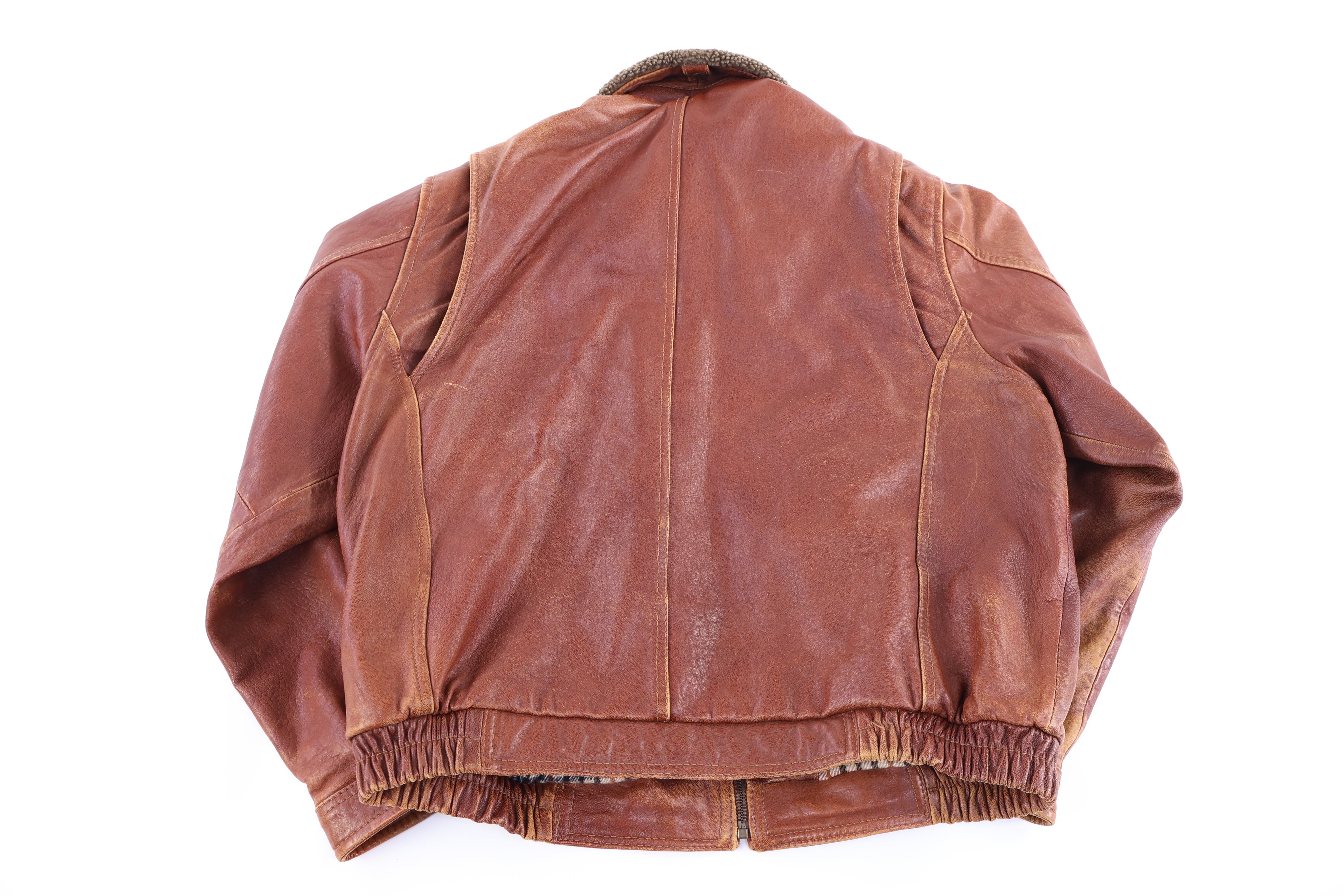 Vintage Wilsons Leather Brown Full Zip Jacket - Jacket - Thrifted Threads
