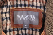 Vintage Wilsons Leather Brown Full Zip Jacket - Jacket - Thrifted Threads