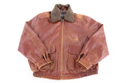 Vintage Wilsons Leather Brown Full Zip Jacket - Jacket - Thrifted Threads