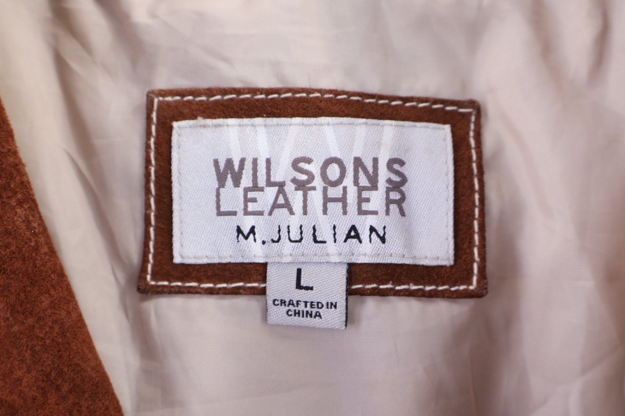 Vintage Wilsons Leather Brown Full Zip Leather Jacket - Jacket - Thrifted Threads