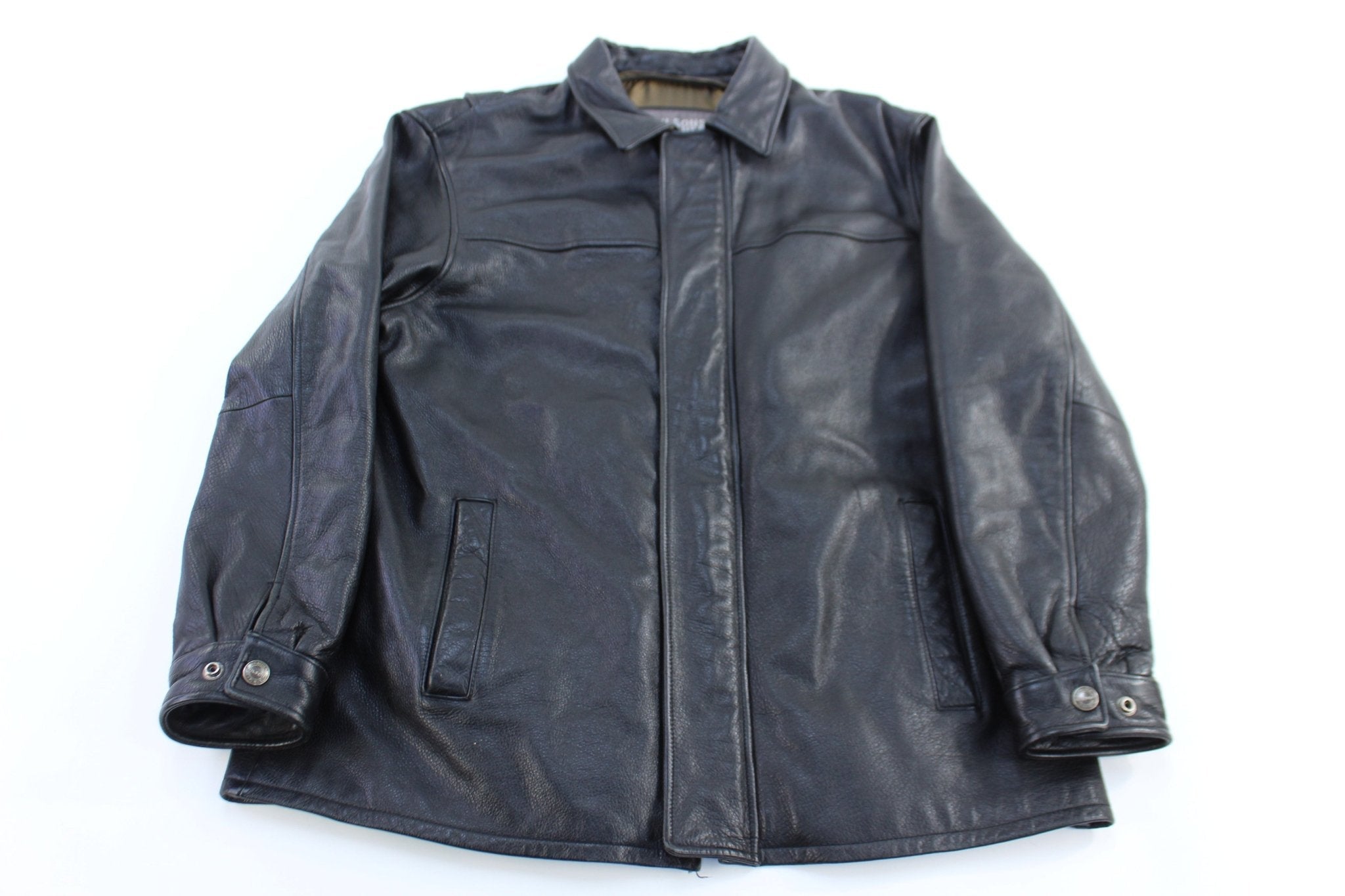Vintage Wilsons Leather Full Zip Jacket - Jacket - Thrifted Threads