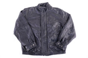 Vintage Wilsons Pelle Studio Black Full Zip Leather Jacket - jacket - Thrifted Threads