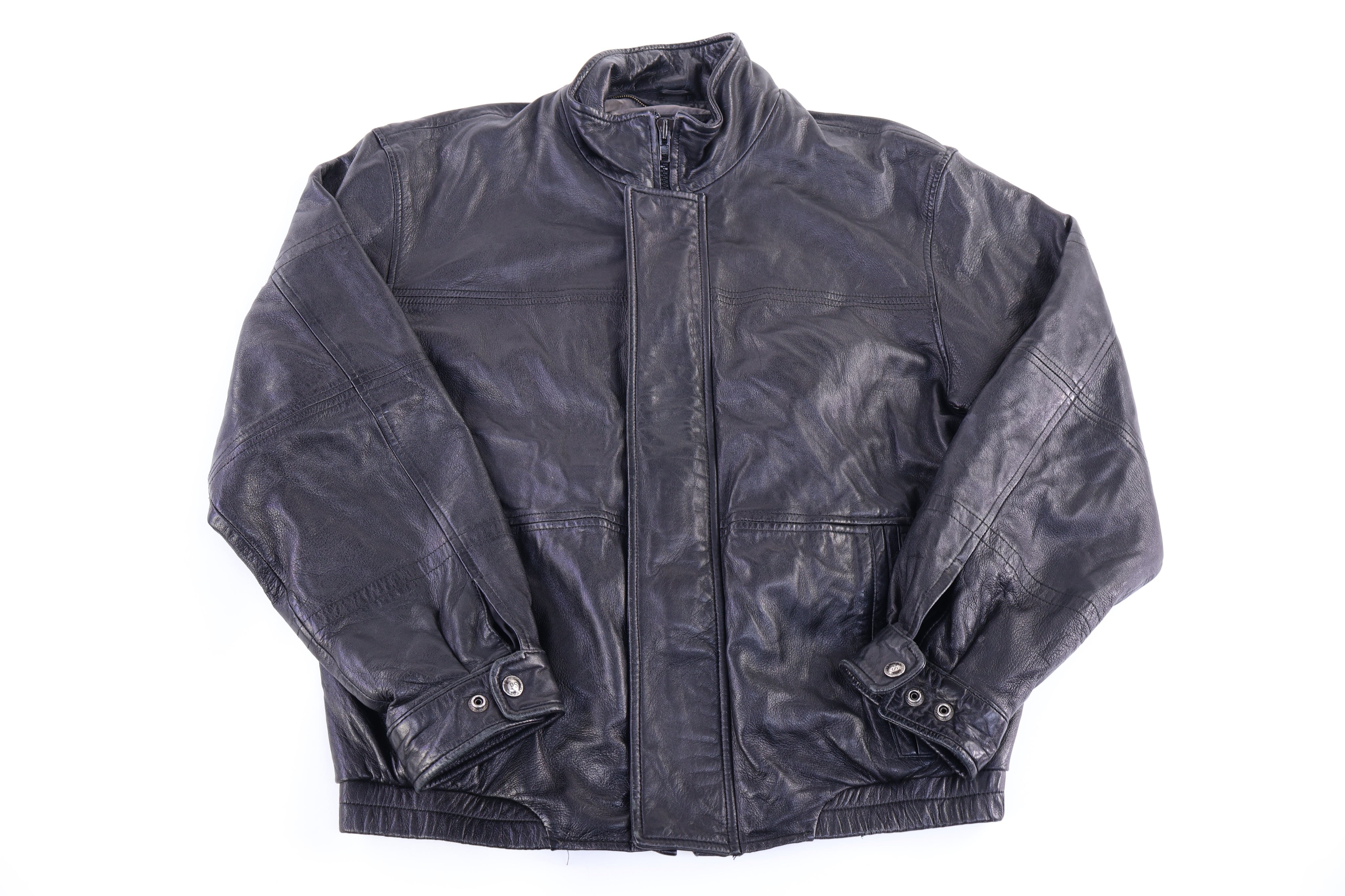 Vintage Wilsons Pelle Studio Black Full Zip Leather Jacket - jacket - Thrifted Threads