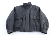 Vintage Winlit New York Black Leather Bomber Jacket - Jacket - Thrifted Threads