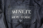 Vintage Winlit New York Black Leather Bomber Jacket - Jacket - Thrifted Threads
