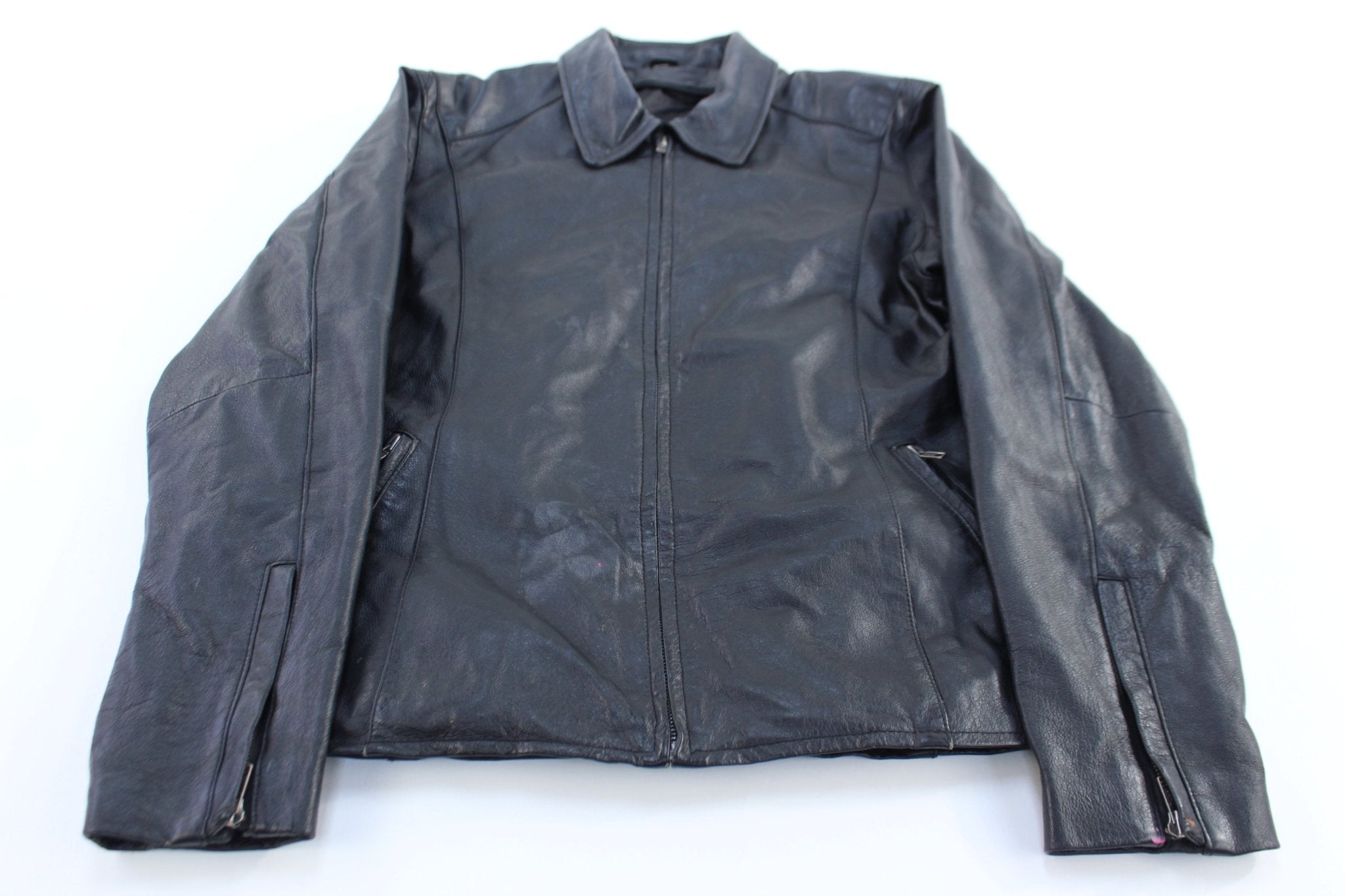 Vintage Women's Full Zip Leather Jacket - Jacket - Thrifted Threads