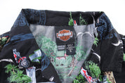 Vintage Women's Harley Davidson Motorcycles Hawaiian Button Down - ThriftedThreads.com