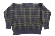 Vintage Woods & Gray Grid Pattern Knit Sweater - Sweater - Thrifted Threads