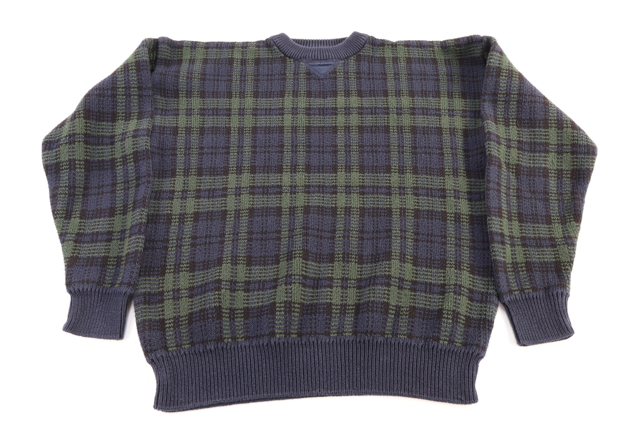 Vintage Woods & Gray Grid Pattern Knit Sweater - Sweater - Thrifted Threads