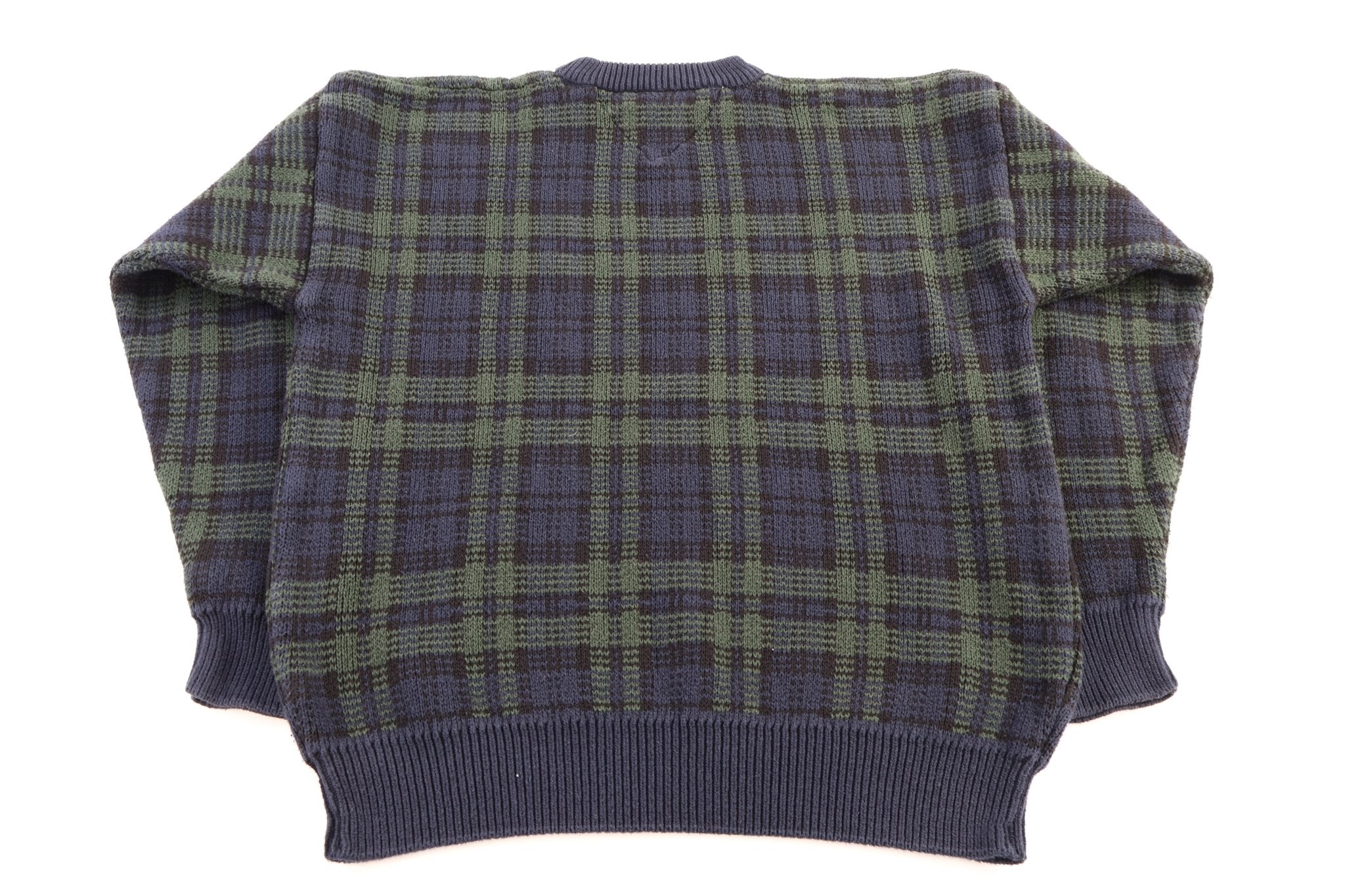 Vintage Woods & Gray Grid Pattern Knit Sweater - Sweater - Thrifted Threads