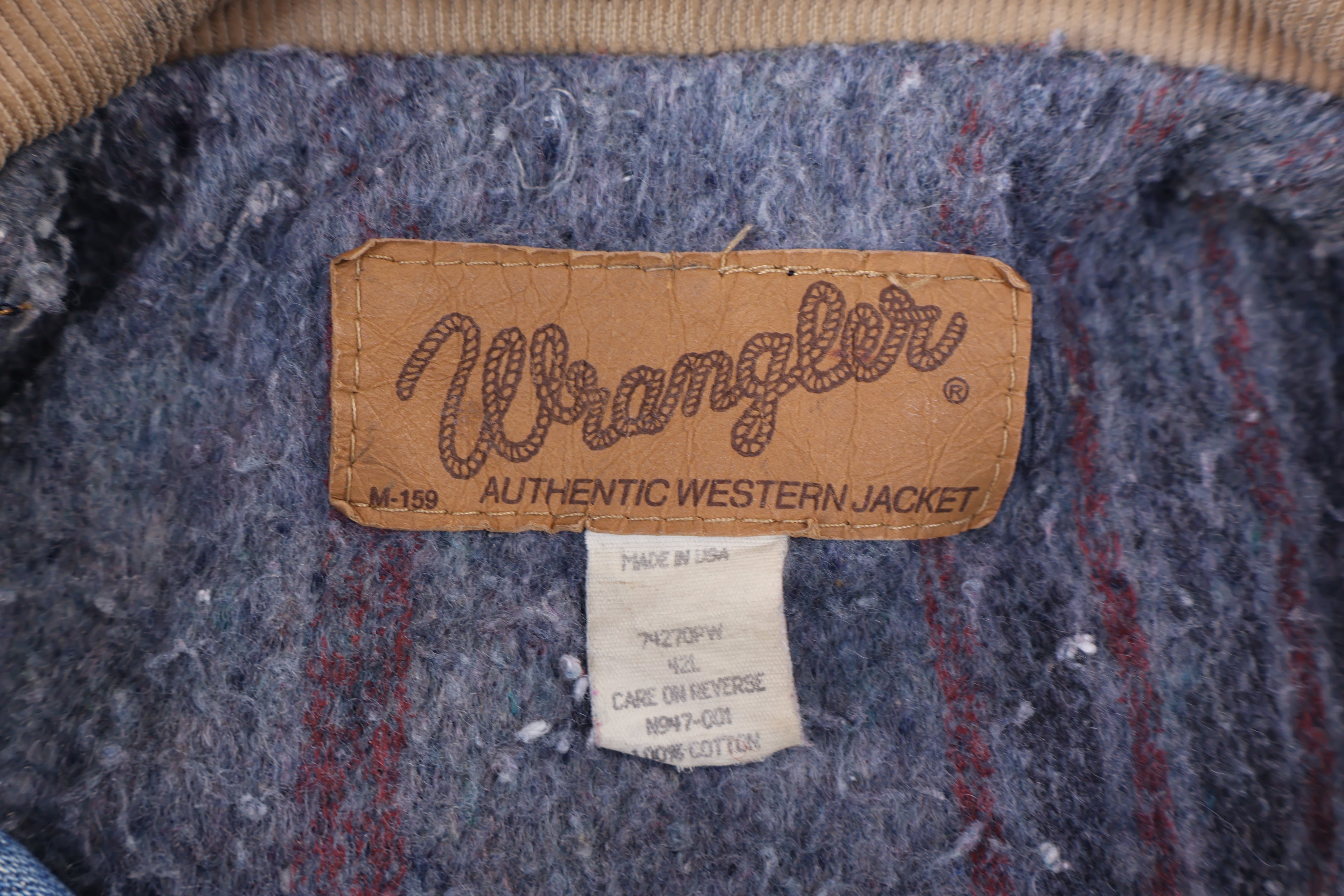 Vintage Wrangler Blanket Lined Denim Jacket - Jacket - Thrifted Threads