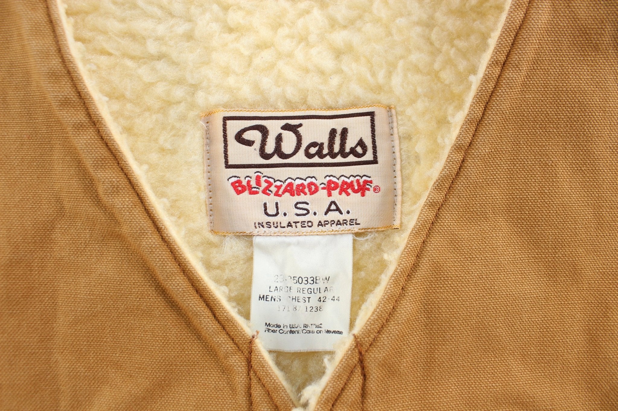 Walls Blizzard-Pruf Sherpa Lined Tan Vest - ThriftedThreads.com