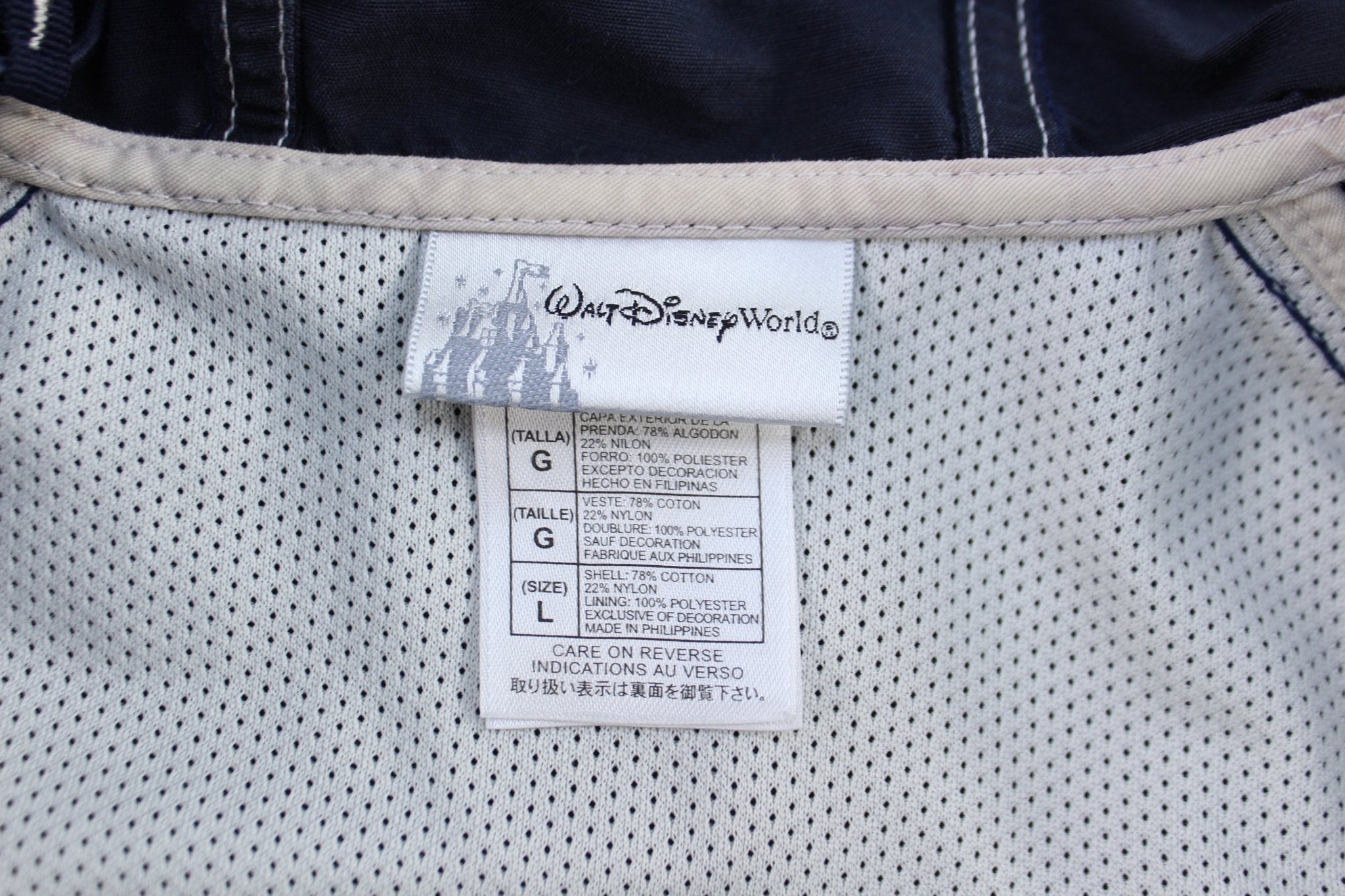 Walt Disney World Embroidered Mickey Striped Zip Up Jacket - ThriftedThreads.com