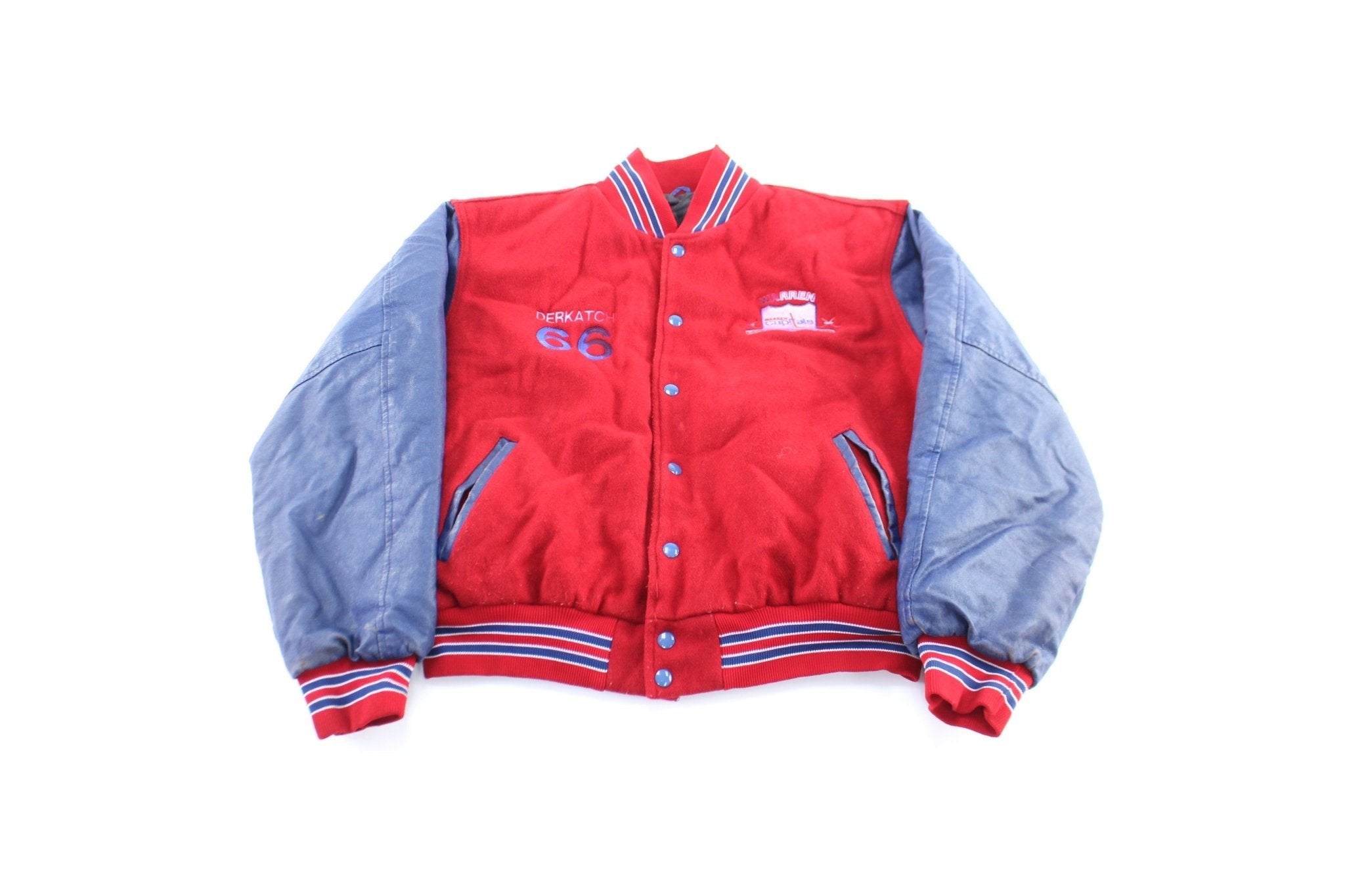 Warren Capitals Embroidered Hockey Club Varsity Jacket - Jacket - Thrifted Threads