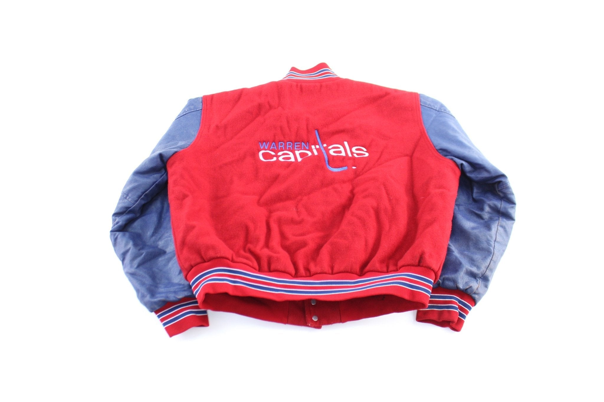 Warren Capitals Embroidered Hockey Club Varsity Jacket - Jacket - Thrifted Threads