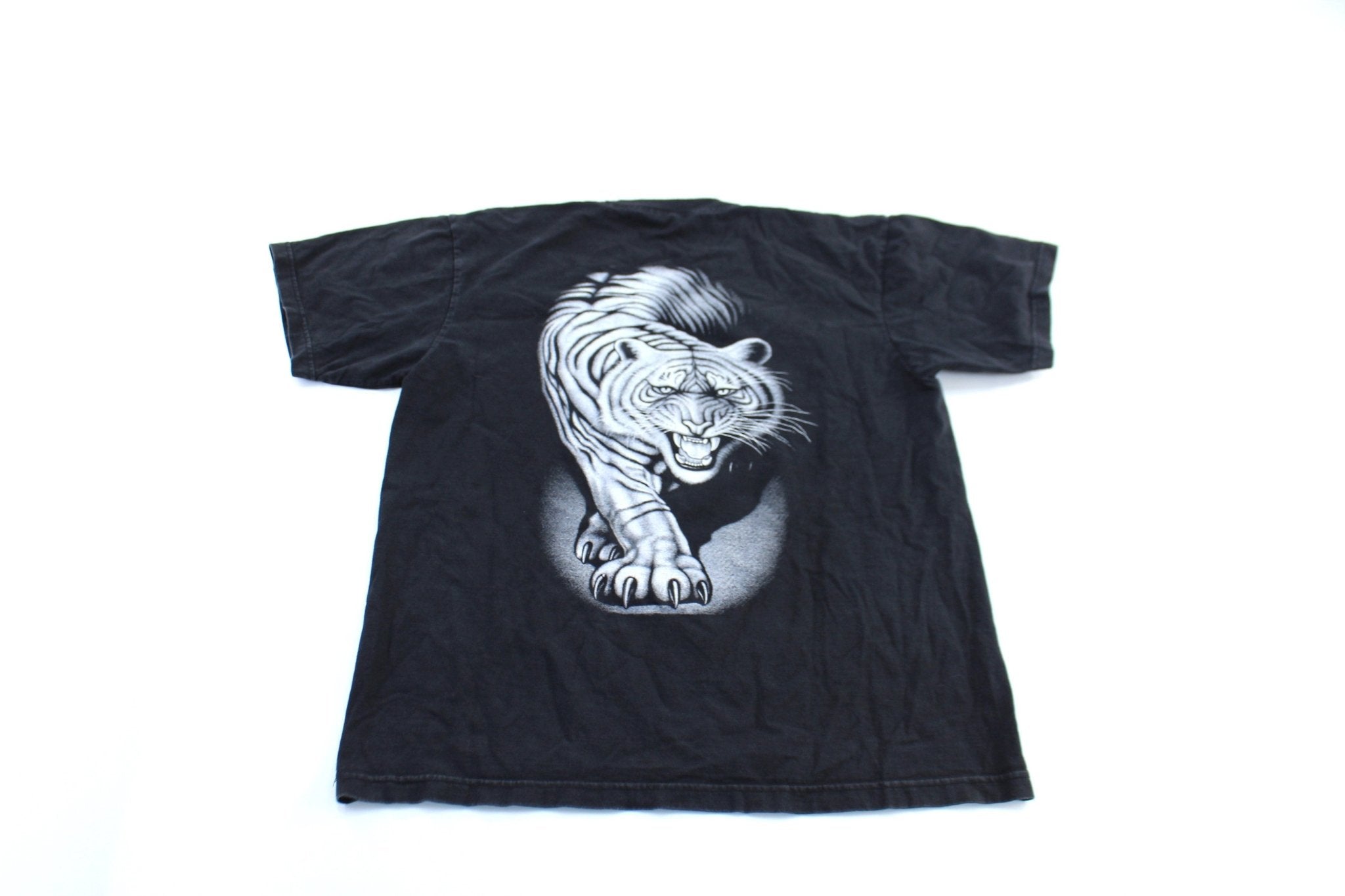 White Tiger Double Sided Graphic T-Shirt - ThriftedThreads.com